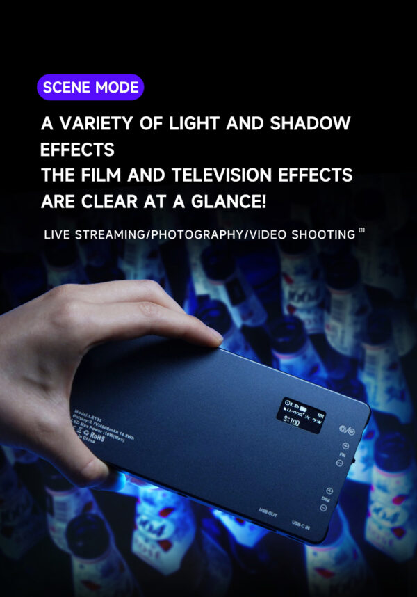 KAZHI LR135 Adjustable Pocket Clip Pen Light Handheld Live Fill LED for Photography & Mobile Video Recording