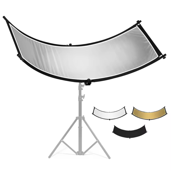 1_Hde43c05f7d7d4120a99639553649d8a9h KAZHI U-shaped 180x60cm or 100x50cm Curved Reflector with Support Silver Black White Gold Photography Reflector Diffuse