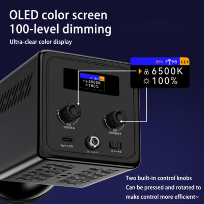 KAZHI Live Stream Outdoors 100W Mini High Quality High Power LED Light App Control Adjustable Color Temperature for Photography