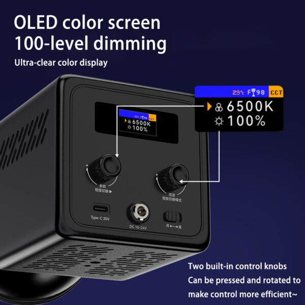 KAZHI Live Stream Outdoors 100W Mini High Quality High Power LED Light App Control Adjustable Color Temperature for Photography