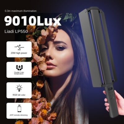 2 KAZHI Handheld LP550 Full RGB Color Photography Lighting Selfie Stick Video Fill Light App Control Adjustable Brightness