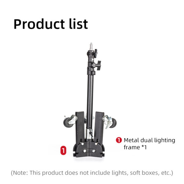 KAZHI Heavy Duty Adjustable Photography Tripod Folding Pulley Camera Light Stand Wheel Flashlight for Softbox Photo Studio