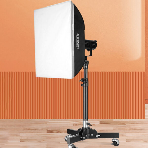 KAZHI Heavy Duty Adjustable Photography Tripod Folding Pulley Camera Light Stand Wheel Flashlight for Softbox Photo Studio